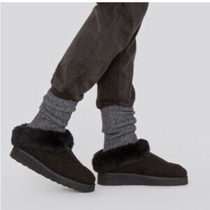 Grenson Wynter Slippers Black Shearling US 8 NEW